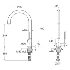 Mitigeur de cuisine monocommande Roca Ona