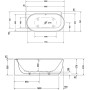Duravit Luv Whirlwanne mit Air-System 185 x 95 cm Ecke links mit mit Bodenzulauf