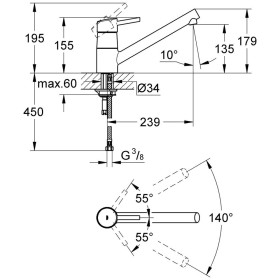 Rubinetto monocomando per lavello GROHE Concetto