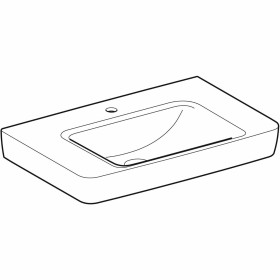 Geberit Renova Plan Waschtisch 75 cm mit Ablagefläche, Hahnloch mittig, ohne Überlauf
