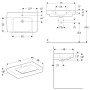 Geberit Renova Plan Waschtisch 75 cm mit Ablagefläche, Hahnloch mittig, ohne Überlauf