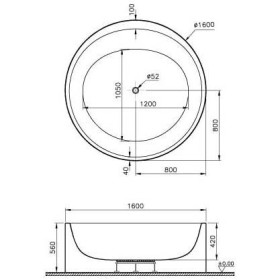 Vasca da bagno autonoma cilindrica VitrA Istanbul