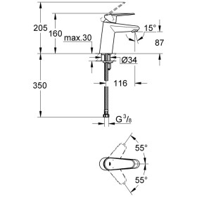 Rubinetto monocomando per lavabo GROHE Eurodisc Cosmopolitan