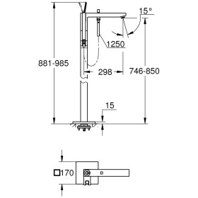 GROHE Eurocube Joy Einhand-Wannenbatterie DN 15, Bodenmontage