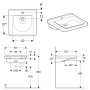 Geberit Renova Comfort Square Waschtisch 55 cm, barrierefrei, ohne Überlauf