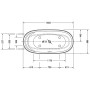 Duravit Cape Cod Whirlwanne freistehend, 185,5 x 88,5 cm mit Air-System