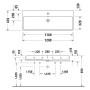 Duravit Qatego Waschtisch 120 x 47 cm geschliffen, 1 Hahnloch, mit HygieneGlace