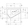 Duravit Paiova 5-Eck Whirlwanne 177 x 130 cm mit Combi-System E, Ecke links