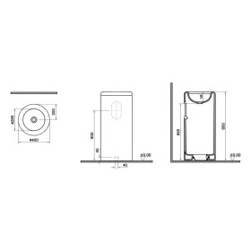 Vasque monobloc ronde VitrA Liquid, 40 x 85 cm