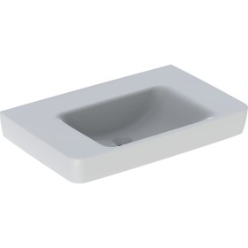 Geberit Renova Plan Waschtisch 75 cm mit Ablagefläche, ohne Hahnloch, ohne Überlauf