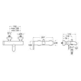 Robinet de baignoire encastré Roca Ona à levier unique
