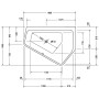 Duravit Paiova 5-Eck Whirlwanne 190 x 140 cm mit Combi-System E, Ecke rechts
