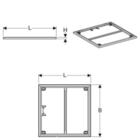 Geberit Installationsrahmen für Setaplano Duschwanne 100 x 90 cm, für 4 Füße