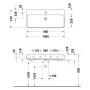 Duravit Qatego Waschtisch 100 x 47 cm geschliffen, 1 Hahnloch