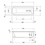 Duravit Qatego Rechteck-Whirlwanne mit Combi-System E 170 x 70 cm, Einbauversion