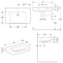 Geberit Renova Plan Waschtisch 75 cm mit Ablagefläche, ohne Hahnloch, mit Überlauf