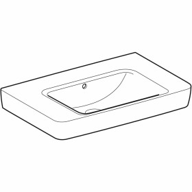 Geberit Renova Plan Waschtisch 75 cm mit Ablagefläche, ohne Hahnloch, mit Überlauf