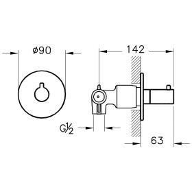VitrA Origin 2-voies, encastré