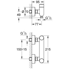 GROHE Eurosmart CT Selbstschluß-Brausebatterie