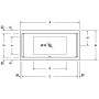 Duravit Starck Rechteck Whirlwanne 190 x 90 cm mit Combi-System P, zwei Rückenschrägen