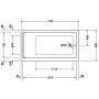 Duravit Starck Rechteck Whirlwanne 170 x 90 cm mit Combi-System P, einer Rückenschräge