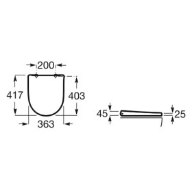 Roca Ona WC-Sitz mit Deckel kompakt, nicht abnehmbar, ohne Absenkautomatik