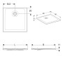 Geberit Nemea quadratische Duschwanne 80 x 80 cm