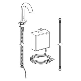Rubinetto per lavabo Geberit Piave a montaggio a pavimento, alimentazione di rete, con scatola di funzioni AP