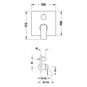 Duravit Manhattan Einhebel-Brausemischer Unterputz mit Umsteller