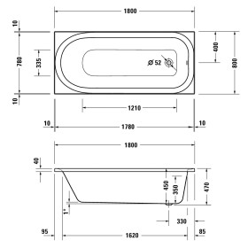 Duravit Soleil by Starck Whirlwanne 180 x 80 cm