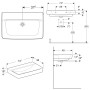Geberit Renova Plan Waschtisch 75 cm ohne Hahnloch, ohne Überlauf