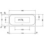 Duravit Happy D2 Rechteck Whirlwanne 180 x 80 cm mit Combi-System E, zwei Rückenschrägen