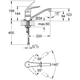 Robinet d'évier monocommande GROHE Euroeco Special