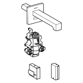 Geberit Brenta Waschtischarmatur Wandmontage, Batteriebetrieb, für UP-Funktionsbox