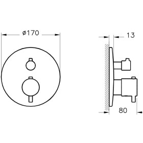 VitrA Origin Wannenfüll- und Brausethermostat, Unterputz