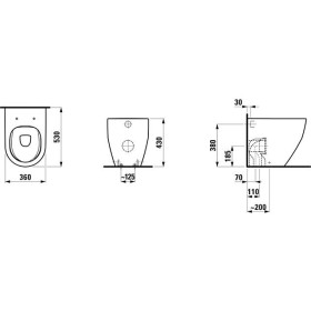 WC sur pied sans bride LAUFEN PRO