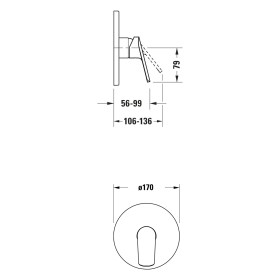 Duravit No. 1 Einhebel-Brausemischer Unterputz ohne Grundkörper, ohne Umsteller