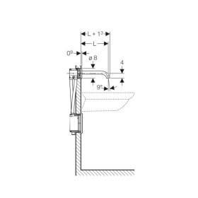 Geberit Piave Waschtischarmatur Wandmontage, Netzbetrieb, für UP-Funktionsbox
