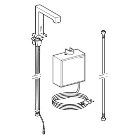 Rubinetto per lavabo Geberit Brenta montaggio a pavimento, alimentazione di rete, con scatola funzionale AP