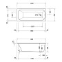 Duravit Qatego Rechteck-Whirlwanne mit Combi-System P 160 x 70 cm, Einbauversion