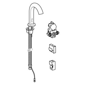 Rubinetteria per lavabo Geberit Piave a montaggio a pavimento, alimentazione elettrica, per scatola di funzioni UP