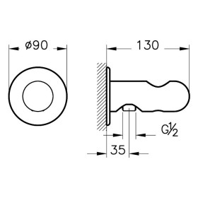 Curva di collegamento a parete VitrA Liquid 1/2"