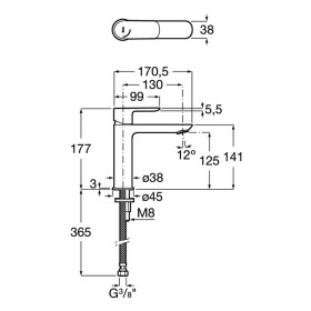 Robinet de lavabo monocommande Roca Cala version mi-haute