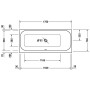 Duravit Happy D2 Rechteck Whirlwanne 180 x 75 cm mit Combi-System E, Rückenschräge rechts
