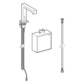 Rubinetto per lavabo Geberit Brenta a montaggio a pavimento, funzionamento a generatore, con scatola funzionale AP