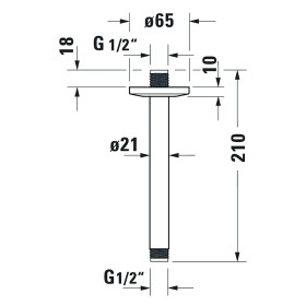 Duravit Brausearm mit Deckenanschluss 20 cm