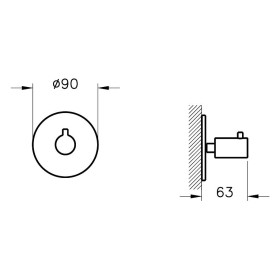 VitrA Origin 2 voies inverseur encastré