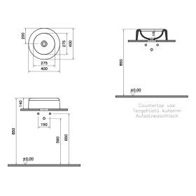 VitrA Liquid Vasque à poser ronde, 40 cm