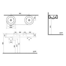 VitrA Liquid Double vasque 128 cm
