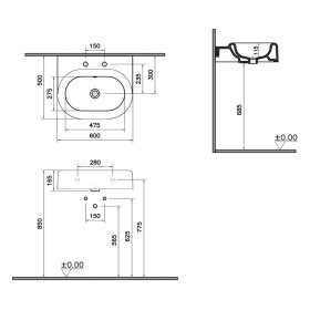 Vasque VitrA Liquid 60 cm